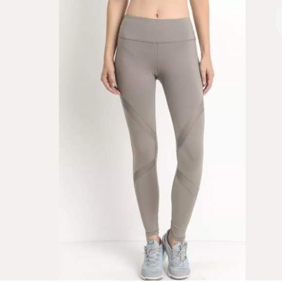 Mocha Workout Athletic Mesh High Waist Leggings - Picture 2 of 5